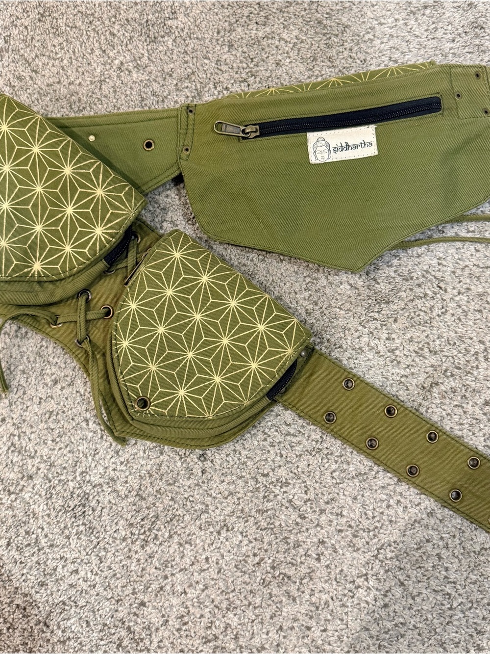 Geometric Canvas Hip Bag